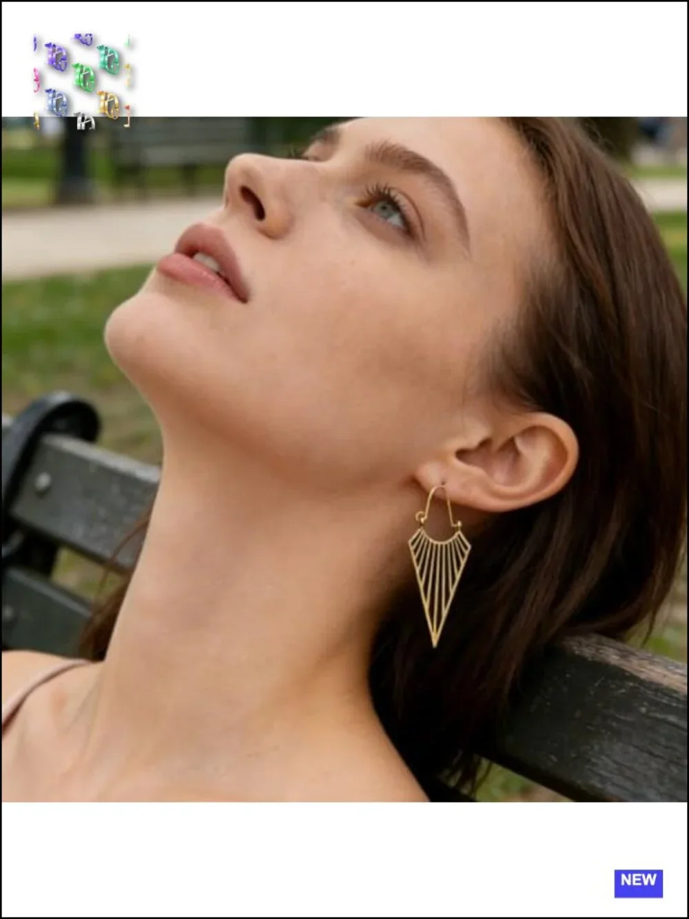 Vintage Boho Geometric Dangle Earrings - Gold Tone Statement Jewelry